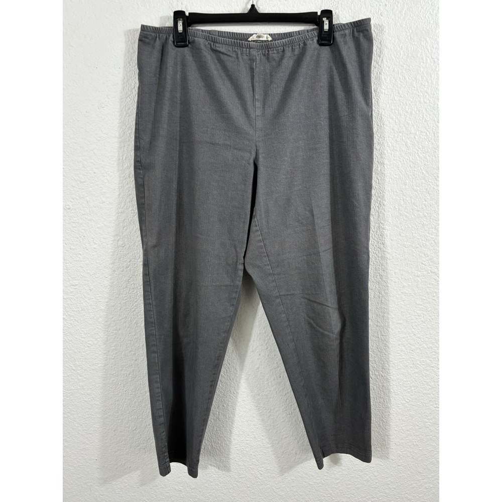 Eileen Fisher Pants Womens XL Gray Pull-On Ankle Elastic Waist Made USA P0934IH